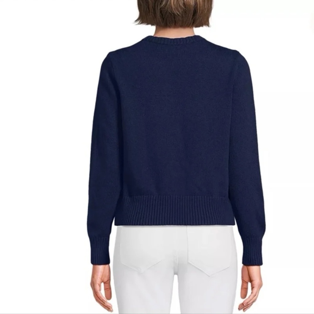 NWT Lands’ End Women's Drifter Modern Jacquard Crew Neck Sweater size Small - Picture 2 of 12